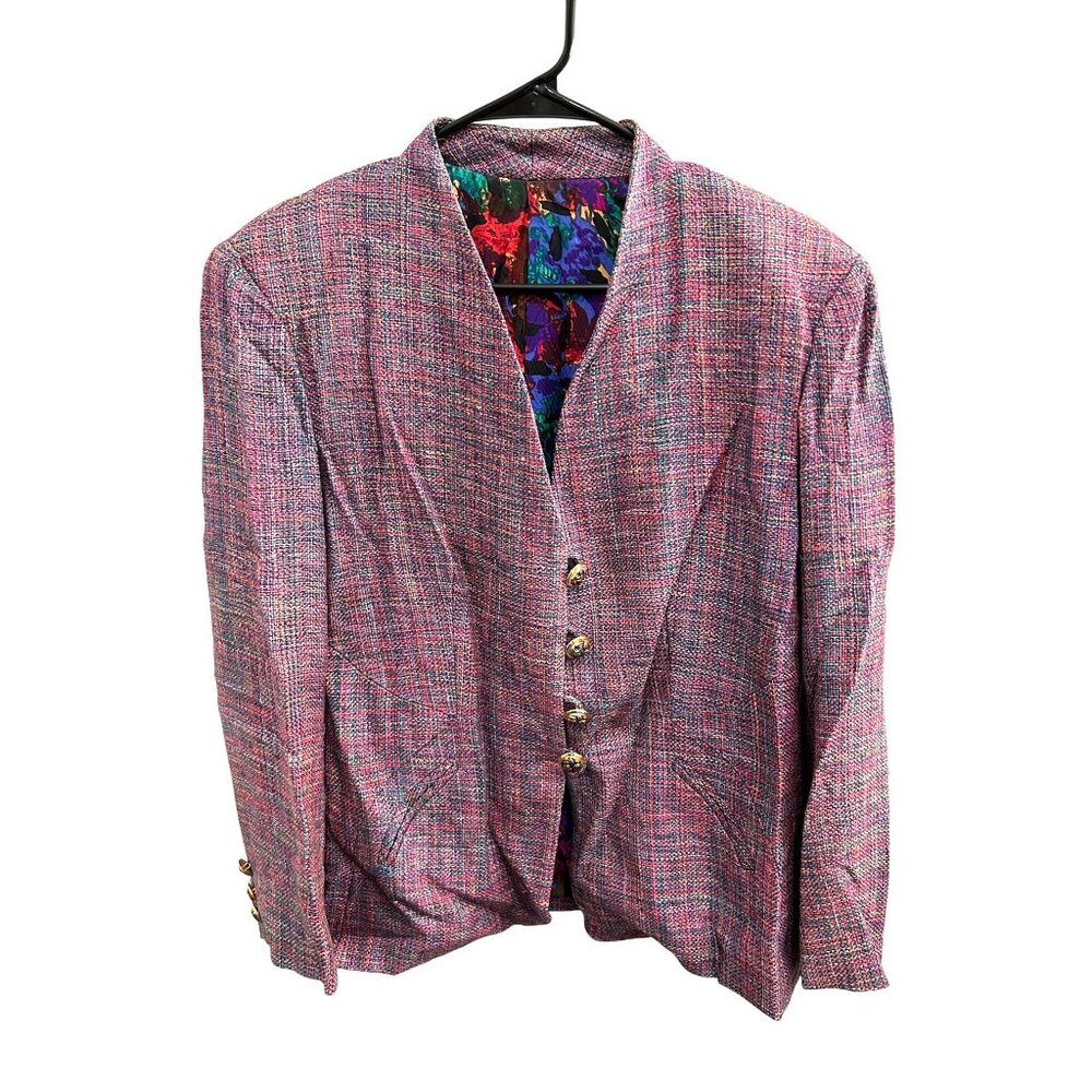 Womens Handmade Multicolor Tweed Skirt Blazer Set